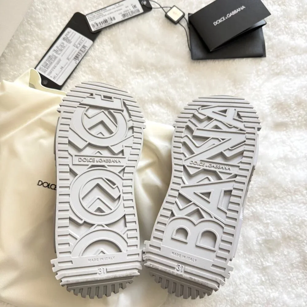 D&G Dolce & Gabbana‎ kid boy sneakers silver size 31 Argento D11021 $575